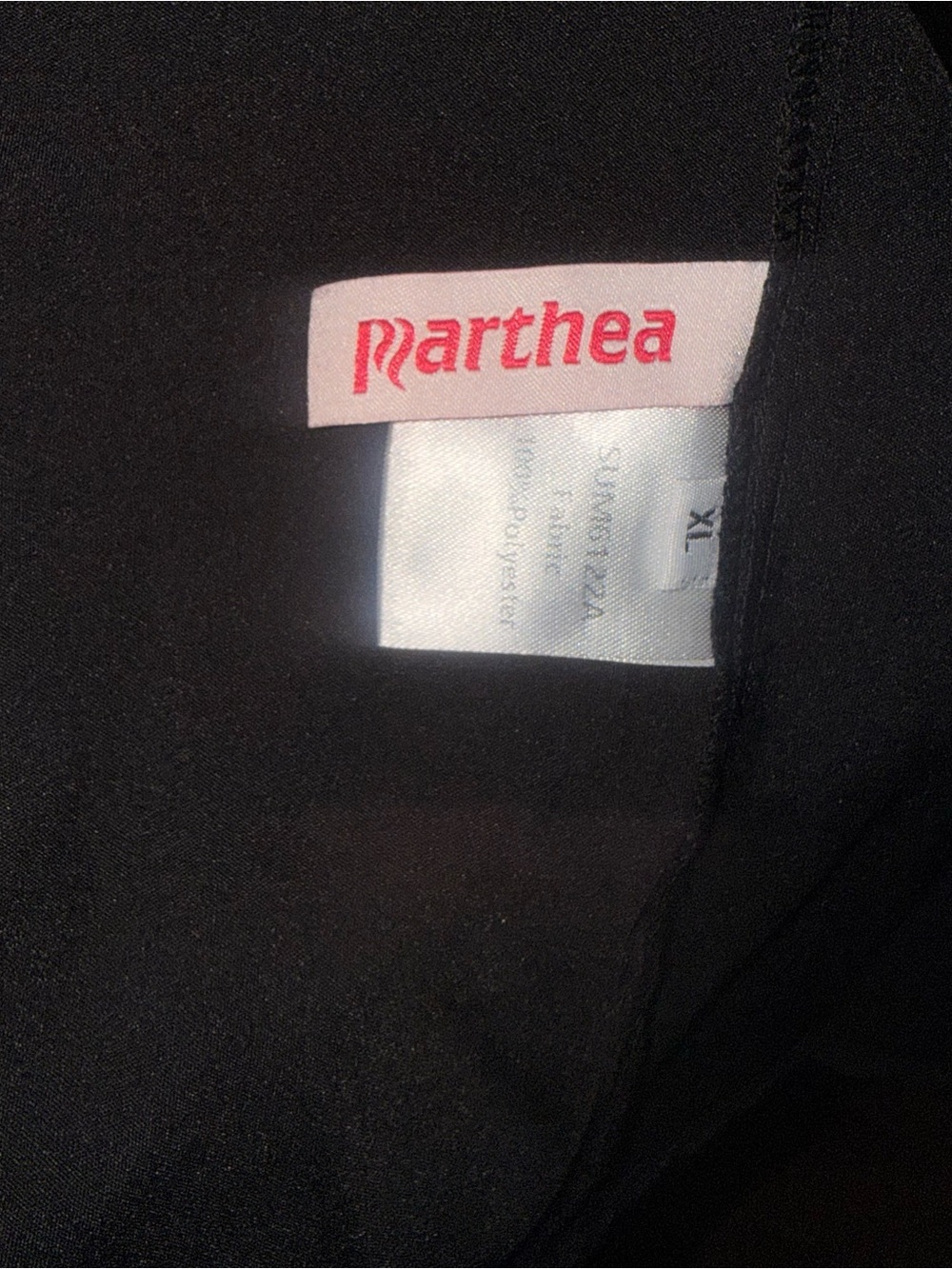 Marthea Black Top with Pink Logo Tag